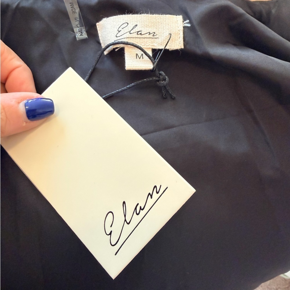 NWT Elan Oakley bomber faux leather color block women's size medium oversized - Picture 12 of 12